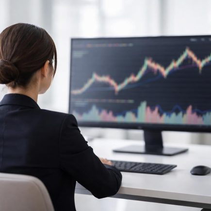 bureau-moderne-graphique-financier-ordinateur