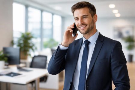 conseiller-telephone-bureau-moderne
