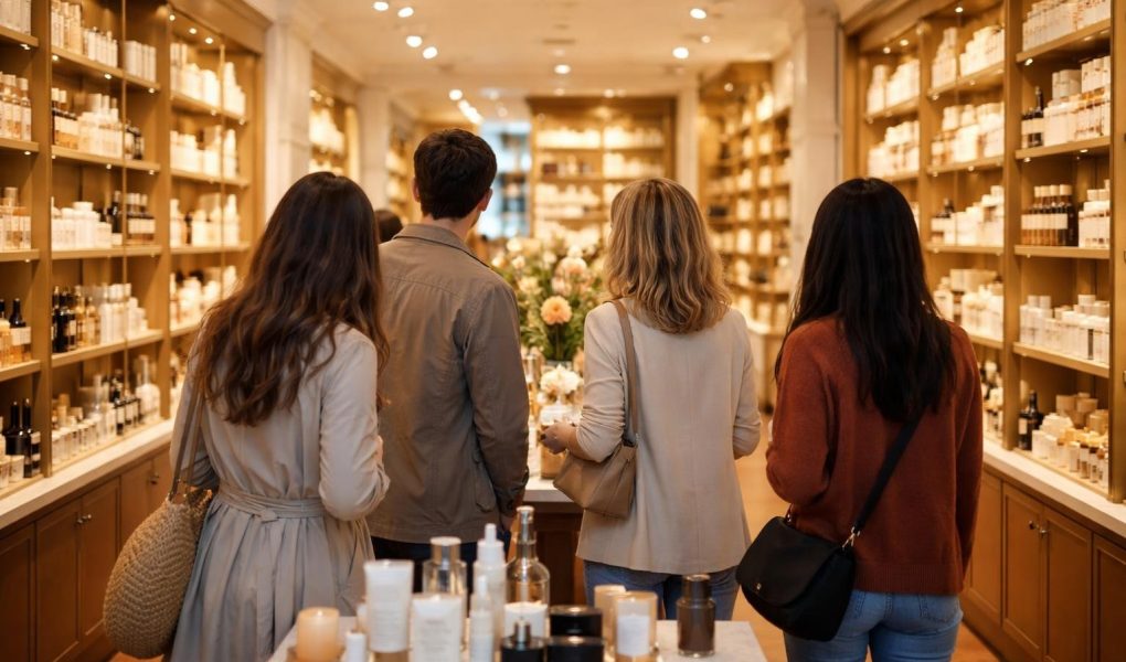 personnes-boutique-produits-beaute-etageres