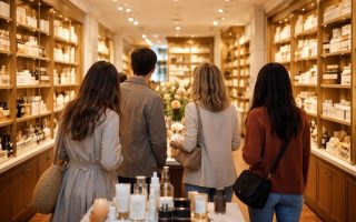 personnes-boutique-produits-beaute-etageres