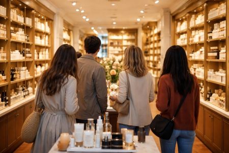 personnes-boutique-produits-beaute-etageres