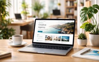 bureau-moderne-ordinateur-cafe-plantes