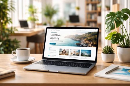 bureau-moderne-ordinateur-cafe-plantes