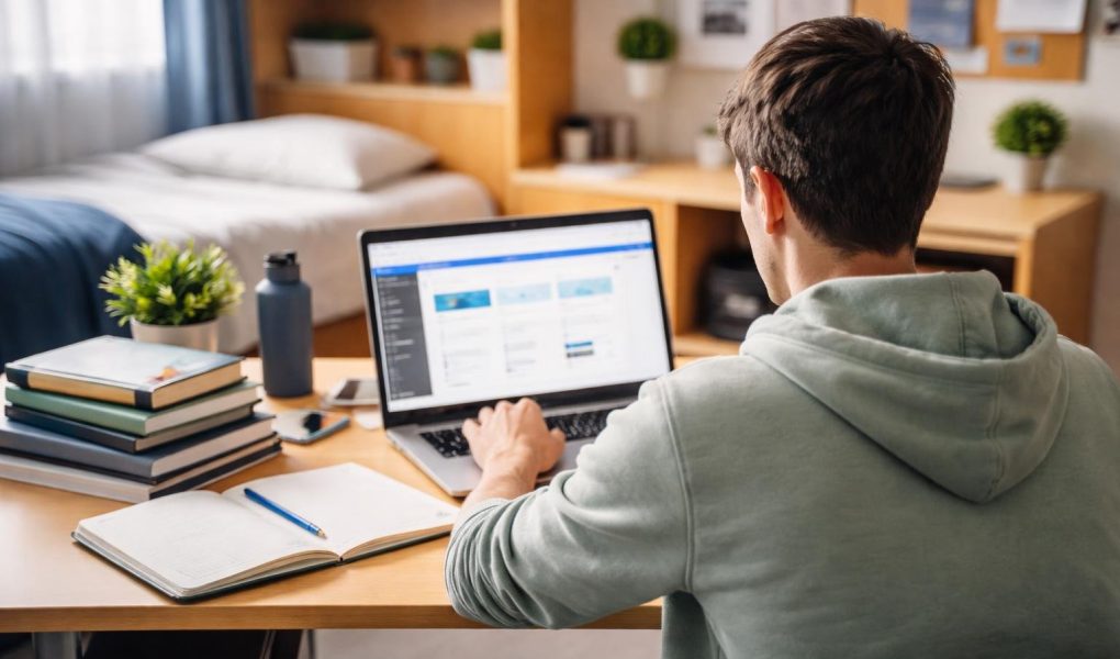 etudiant-bureau-ordinateur-portable-chambre