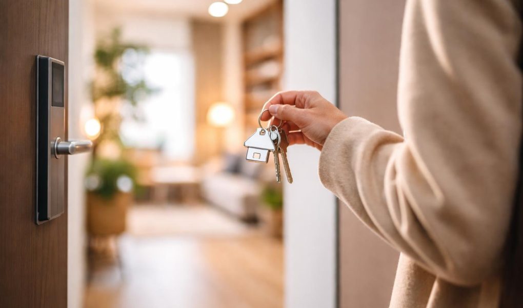 personne-cles-porte-appartement-moderne