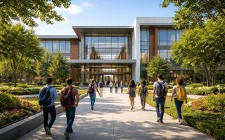 batiment-moderne-verdure-etudiants